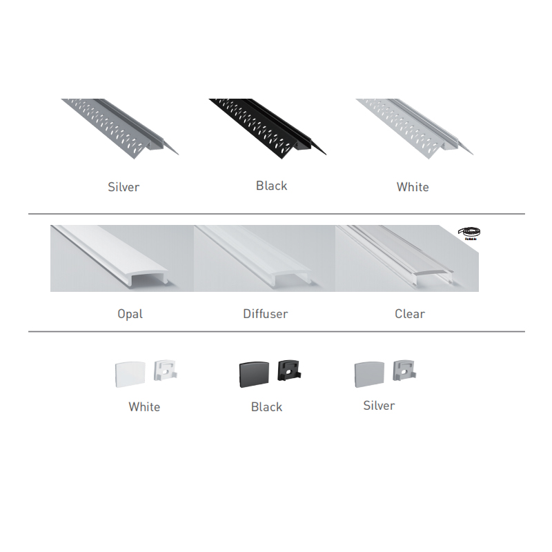 Einputz-LED-Eckkanal für 15 mm zweireihiges LED-Bandlicht Einputz-LED-Eckkanal für 15 mm zweireihiges LED-Bandlicht