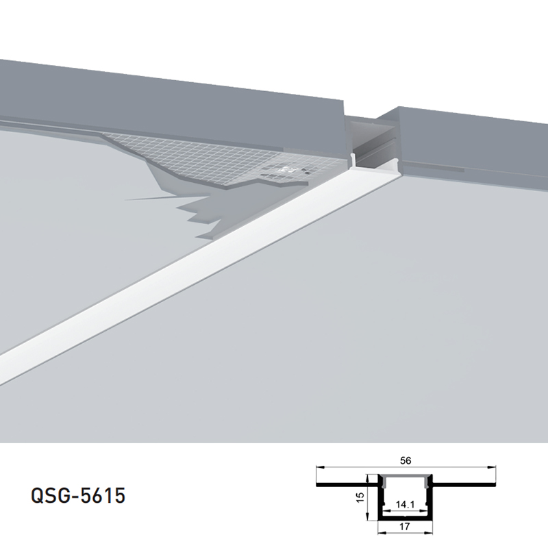 Sádrové LED osvětlení Černý zapuštěný LED kanál pro 12mm adresovatelné LED pásky Sádrové LED osvětlení Černý zapuštěný LED kanál pro 12mm adresovatelné LED pásky