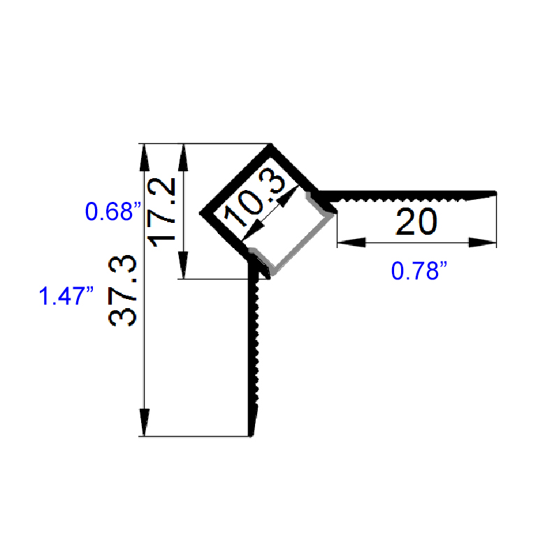 Plaster In LED Metal Inside Corner Trim Size