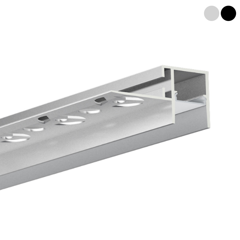 Sádrokartonová neoslňující LED kanálová stěna pro osvětlení 12mm proužků