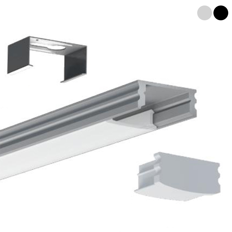 Lichtdiffusor-Aluminium-LED-Profil für 12 mm flexible LED-Streifen