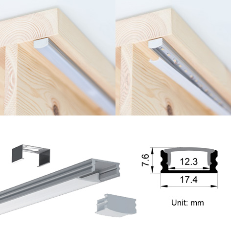 Difuzor světla hliníkový LED profil pro 12mm flexibilní LED pásková světla Difuzor světla hliníkový LED profil pro 12mm flexibilní LED pásková světla