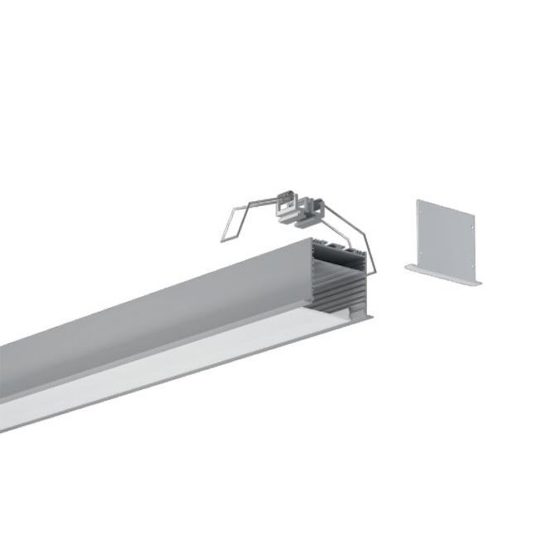 Zapuštěný LED páskový difuzor hliníkový U kanál pro LED osvětlení lana - vnitřní šířka 53 mm