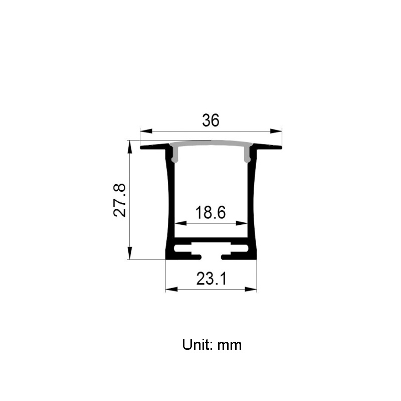 Diffusor für eingelassene LED-Lichtleisten für 15 mm zweireihige CCT-LED-Lichtleisten Diffusor für eingelassene LED-Lichtleisten für 15 mm zweireihige CCT-LED-Lichtleisten