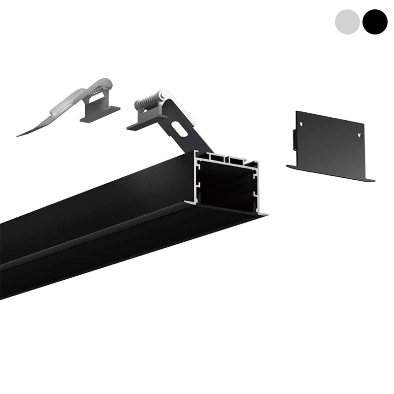 Versenktes schwarzes Aluminium-LED-Profil für 32 mm 5050 dreireihige LED-Beleuchtungsleiste