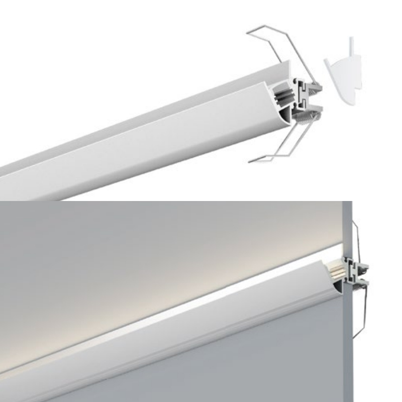 Recessed Drywall LED Channel Profile For 10mm 5050 LED Strip Lights
