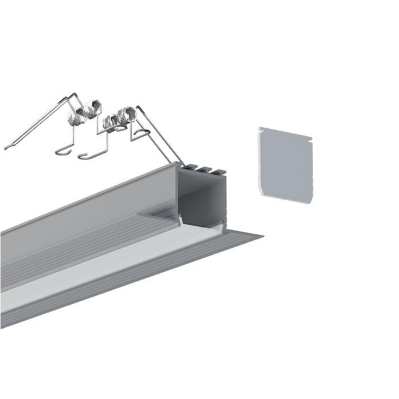 Versenkter Trockenbau-LED-Diffusorkanal für 20 mm zweireihige LED-Lichtleiste