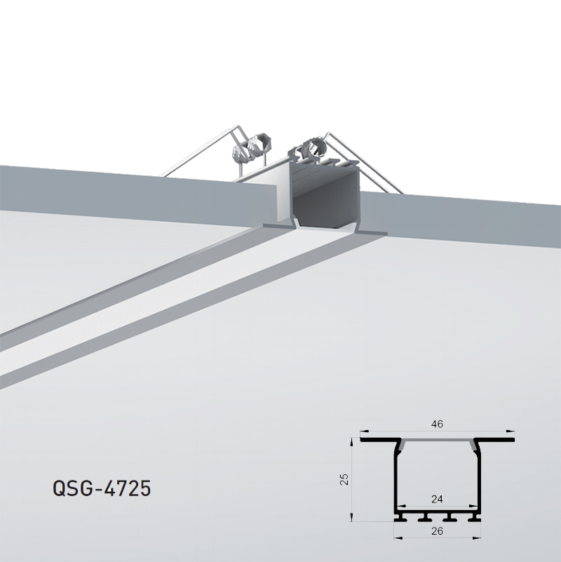 Recessed Drywall LED Diffuser Channel For 20mm Double Row LED Light Strip  [QSG-4725]