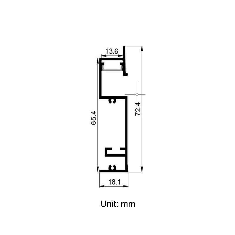 Schwarzes Trockenbau-LED-Einbauprofil für 12-mm-LED-Lichterketten