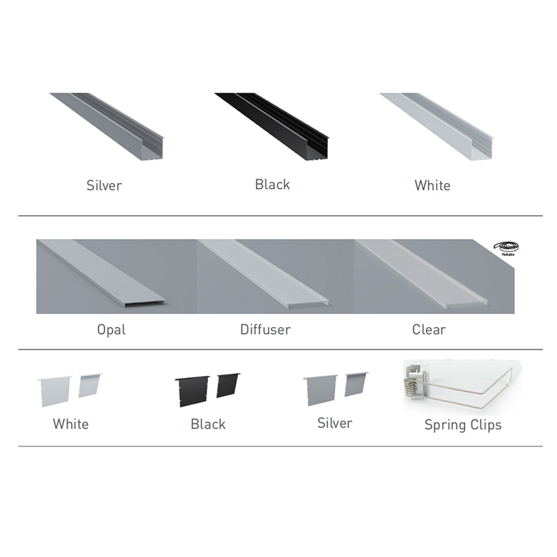 LED-Aluminium-Einbauprofil für LED-Streifenbeleuchtung mit 53 mm Innenbreite LED-Aluminium-Einbauprofil für LED-Streifenbeleuchtung mit 53 mm Innenbreite