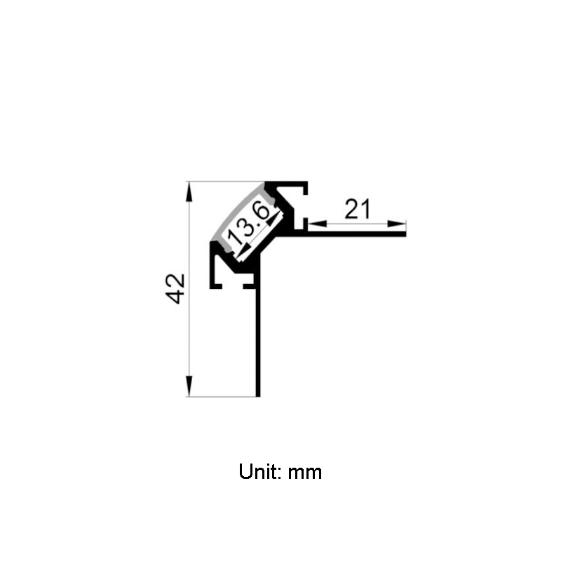 Versenktes schwarzes LED-Kanal-Trockenbau-Aluminiumprofil für 12-mm-LED-Streifen Versenktes schwarzes LED-Kanal-Trockenbau-Aluminiumprofil für 12-mm-LED-Streifen