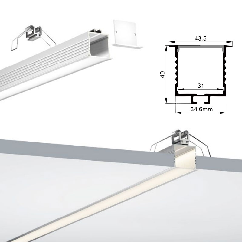Recessed LED Channel For 28mm Multi Row White LED Strip