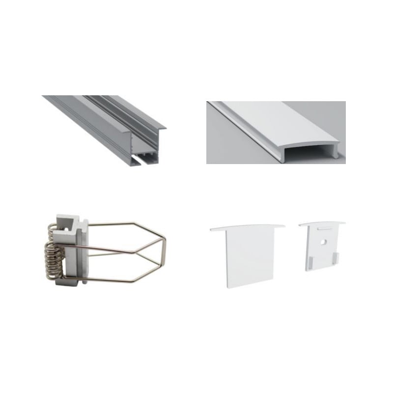 Recessed LED Diffuser Channel for Triple Row Strip Lighting