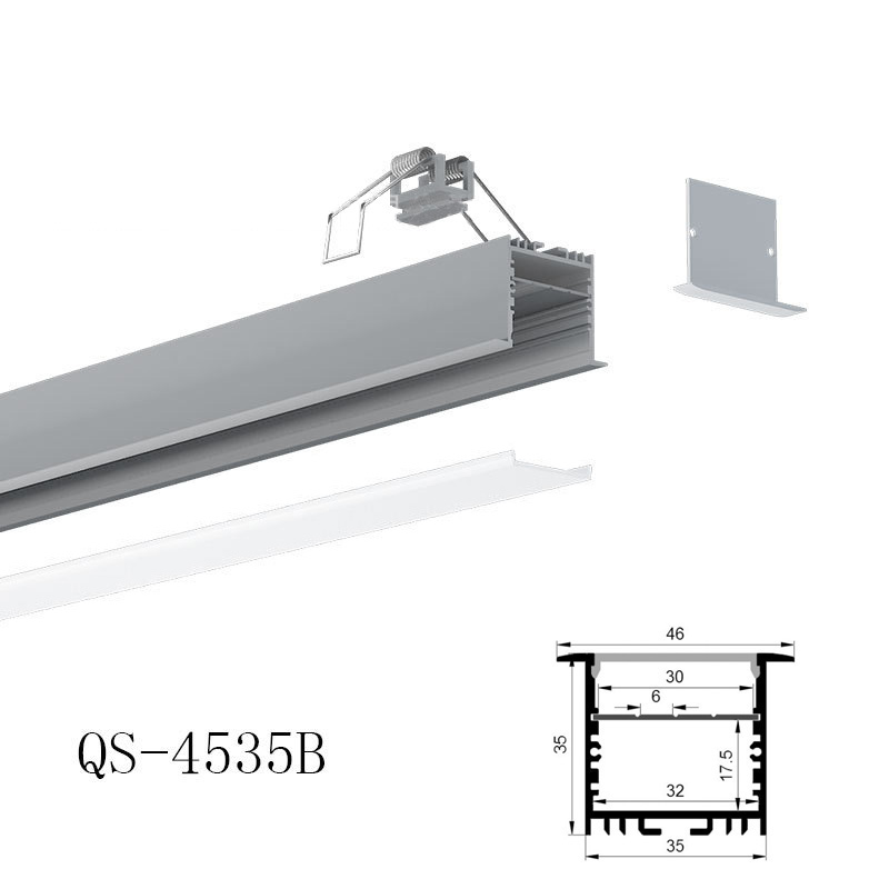 Zapuštěný LED světelný kanál Pro 32mm čtyřřadá LED pásková světla Zapuštěný LED světelný kanál Pro 32mm čtyřřadá LED pásková světla