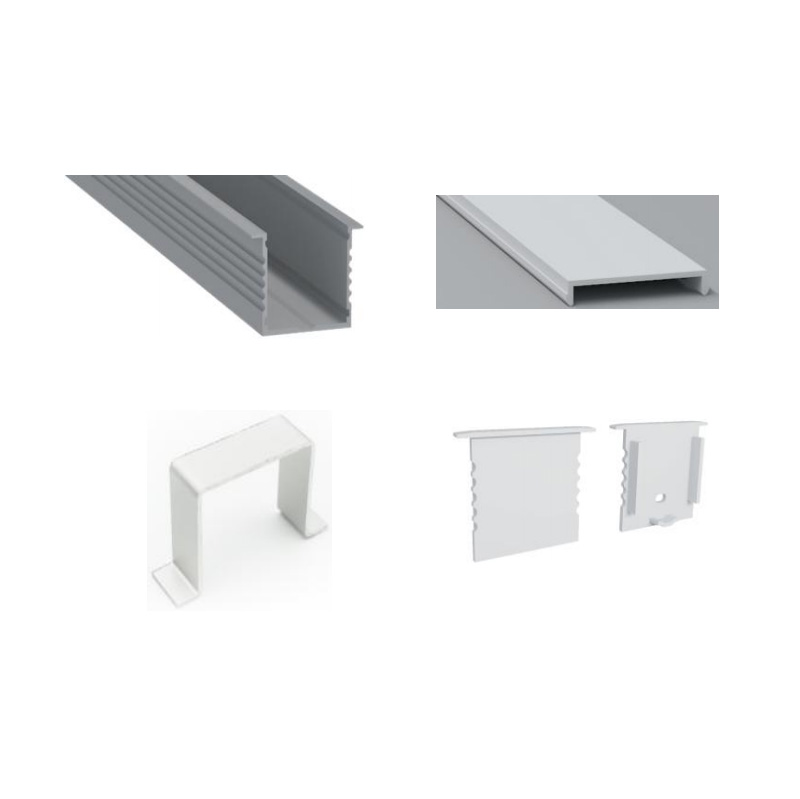 Einbau-LED-Streifenlicht-Aluminiumkanal mit 33 mm Innenbreite Einbau-LED-Streifenlicht-Aluminiumkanal mit 33 mm Innenbreite