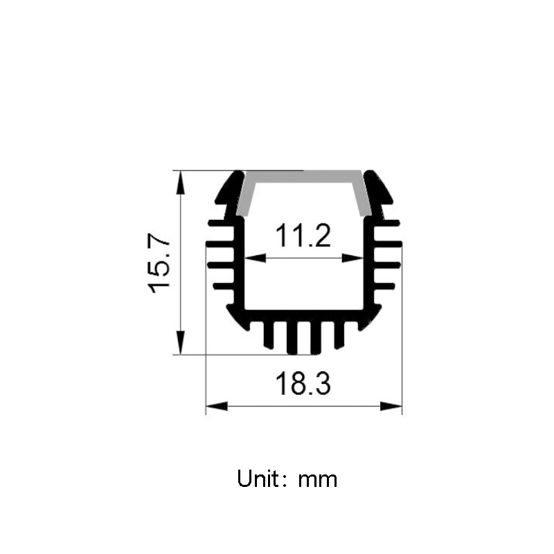 Runder LED-Lichtkanal aus Aluminium für 10 mm 2110 LED-Streifenbeleuchtung
