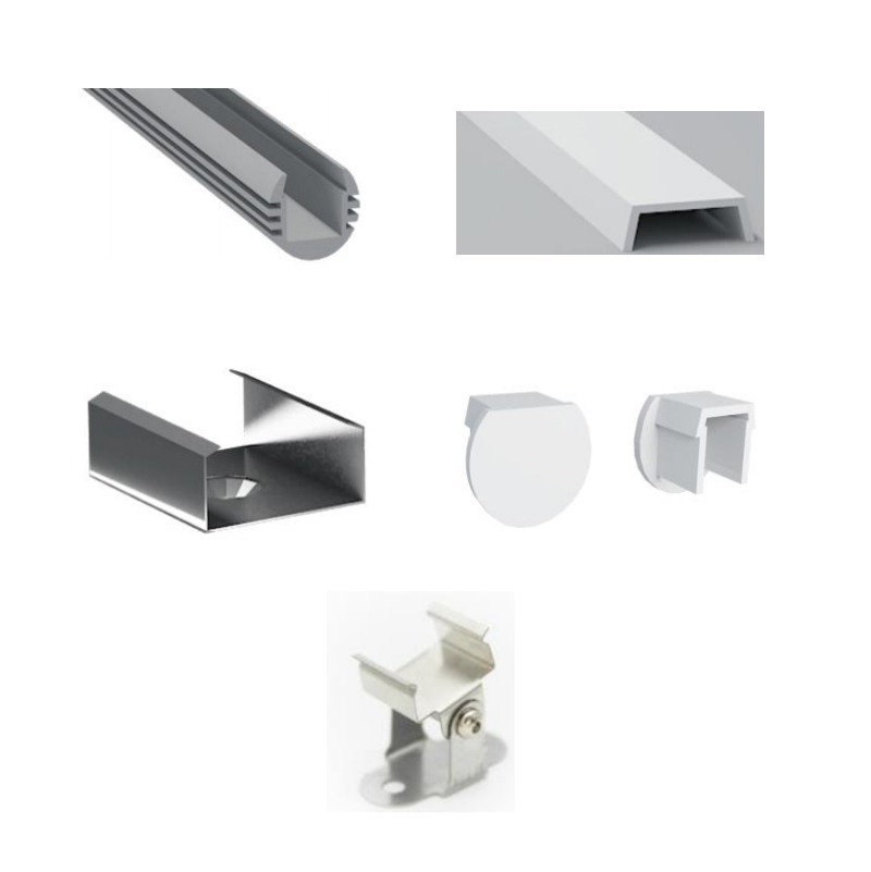 Runder LED-Lichtkanal aus Aluminium für 10 mm 2110 LED-Streifenbeleuchtung