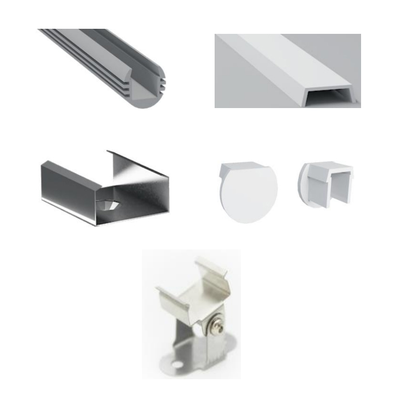Runder LED-Profildiffusor aus Aluminium für 10 mm 2216 LED-Streifenlichter Runder LED-Profildiffusor aus Aluminium für 10 mm 2216 LED-Streifenlichter