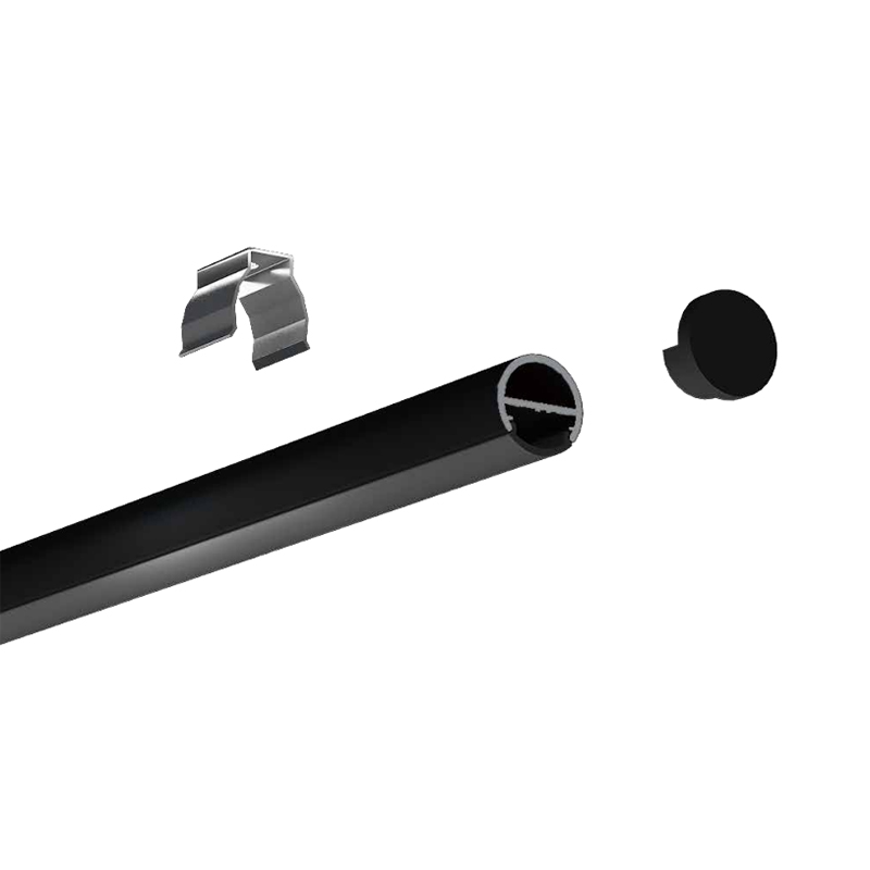 Runder LED-Aluminium-Kanal in Schwarz für 9 mm schlanke COB-LED-Streifen