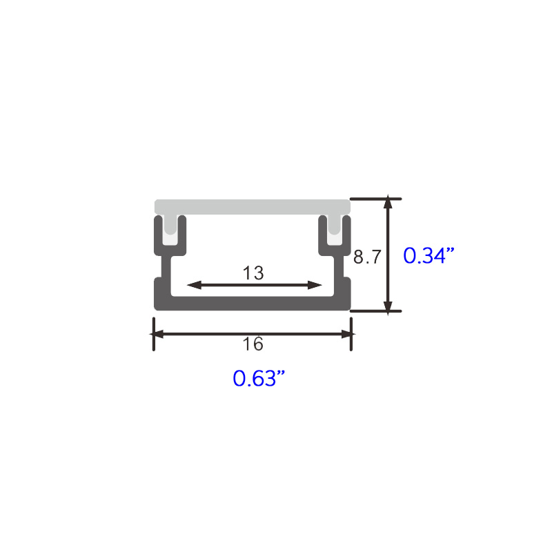 Flacher Bodenbeleuchtungsstreifenkanal für 12-mm-LED Flacher Bodenbeleuchtungsstreifenkanal für 12-mm-LED