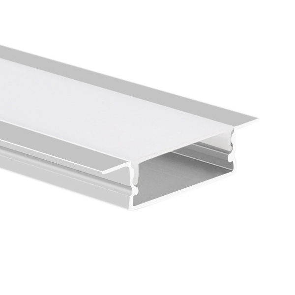 Flacher, breiter 1-Zoll-LED-Streifenkanal mit Flansch, 27 mm Innendurchmesser