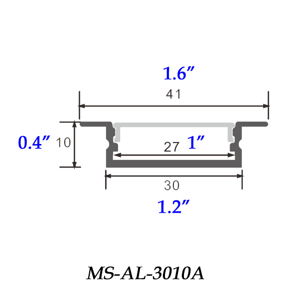 Shallow Wide 1 Inch LED Strip Channel With Flange Size