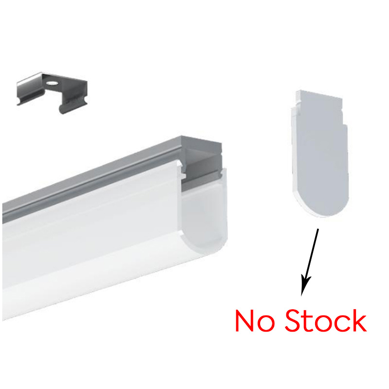 Schlanker Aluminium-LED-Kanal mit PC-Bogenlichtdiffusor für 10-mm-2110-LED-Lichtbänder