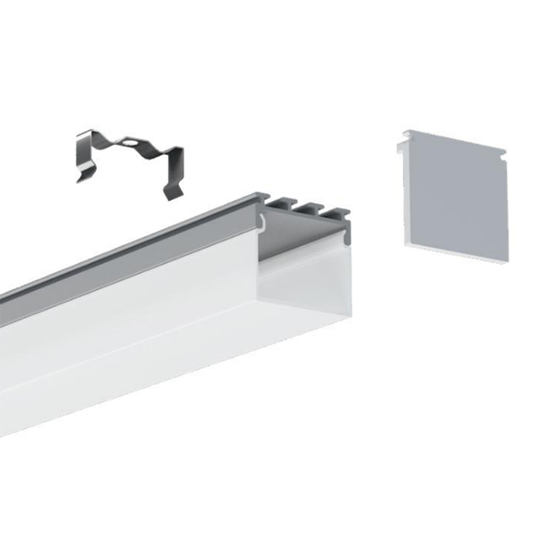 Čtvercový LED difuzor kanálový hliníkový profil pro 20mm dvouřadý LED pásek
