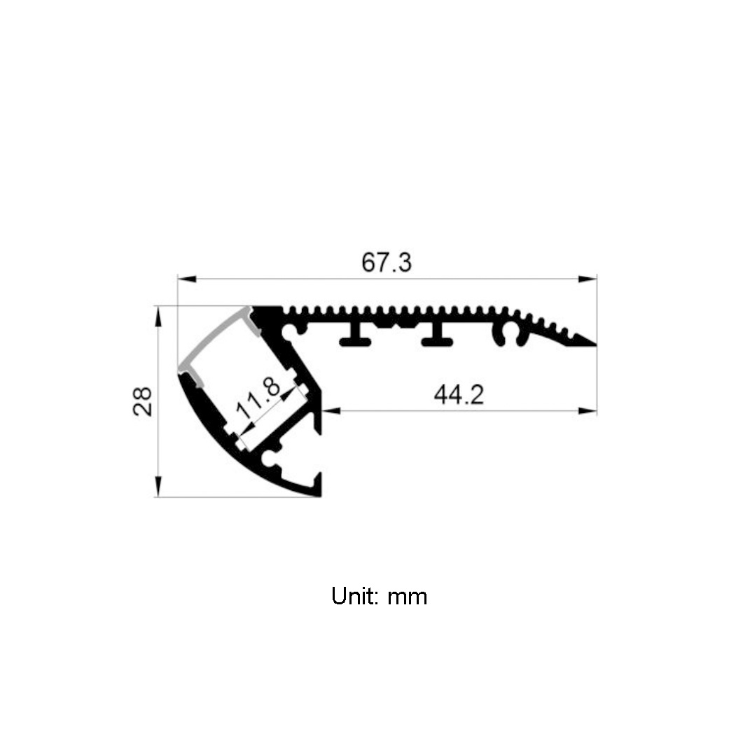 Stair Lighting LED Aluminum Profile For 10mm LED Light Strips