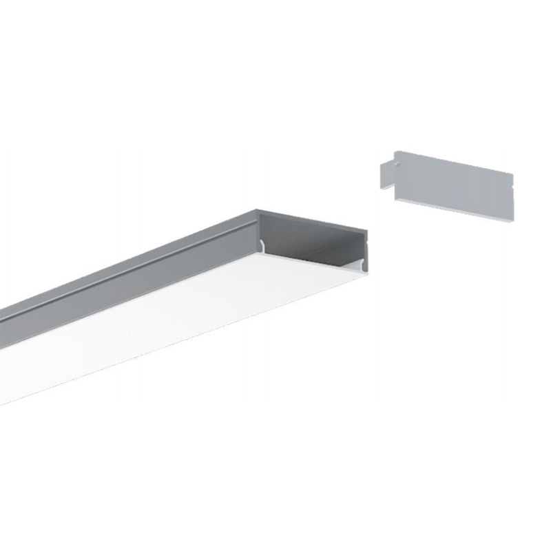Breiter LED-Lichtdiffusorkanal zur Oberflächenmontage für 32-mm-LED-Streifen mit hoher Dichte