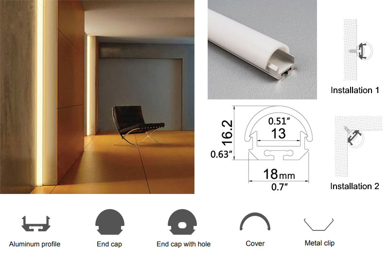 LL-ALP039 led aluminum channel size