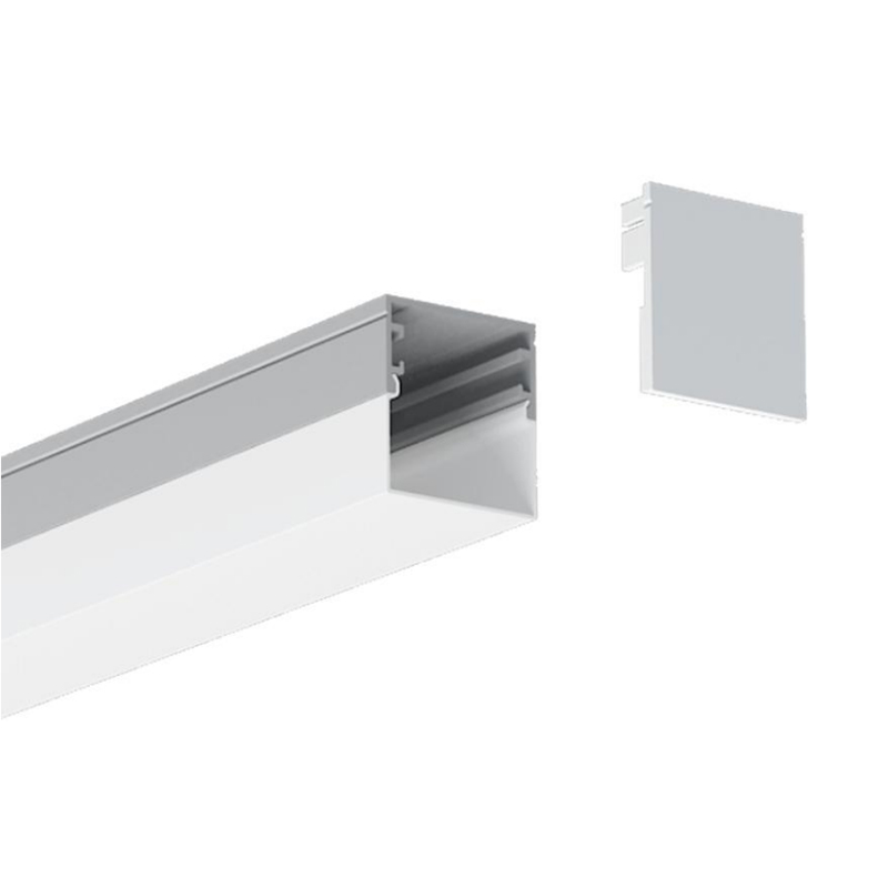 Aufputzmontagekanal mit quadratischem Diffusor für zweireihige 20-mm-LED-Pixelleuchten