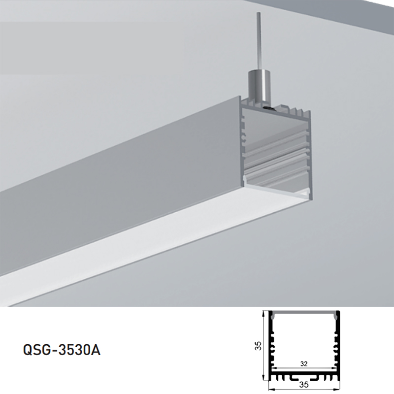 Závěsný hliníkový kanál pro 3528 čtyřřadá LED pásková světla - vnitřní šířka 32 mm (1.26 palce) Závěsný hliníkový kanál pro 3528 čtyřřadá LED pásková světla - vnitřní šířka 32 mm (1.26 palce)