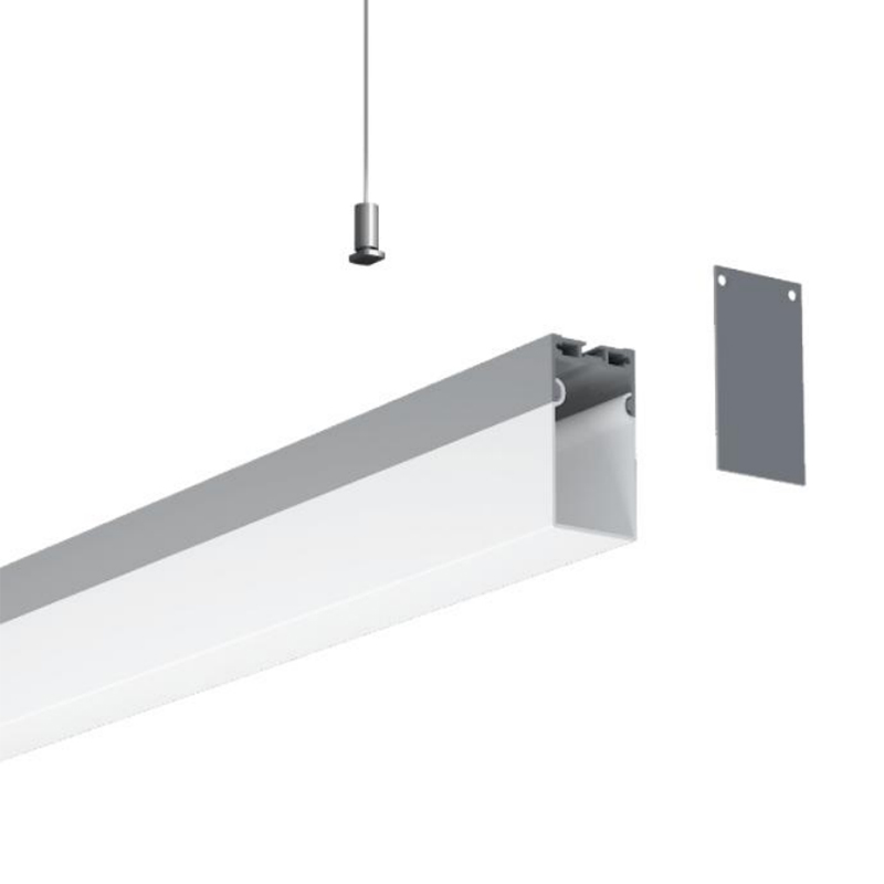 Abgehängter Aluminiumkanal für vierreihige LED-Streifen mit 32 mm Innenbreite