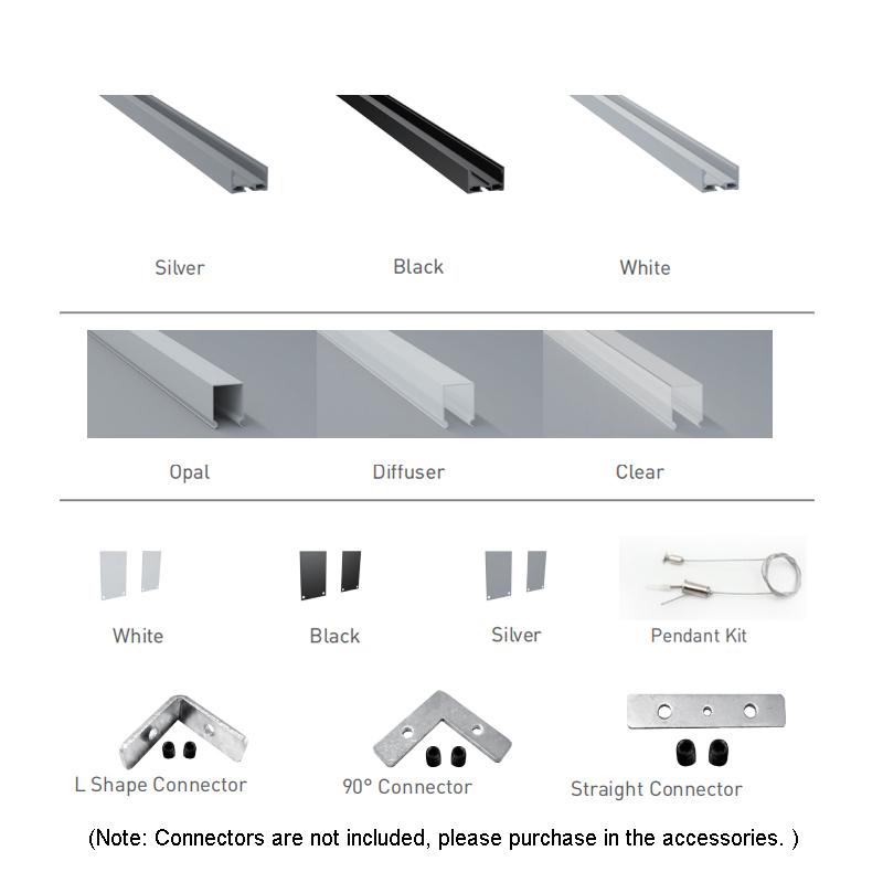 Abgehängter Aluminiumkanal für vierreihige LED-Streifen mit 32 mm Innenbreite Abgehängter Aluminiumkanal für vierreihige LED-Streifen mit 32 mm Innenbreite