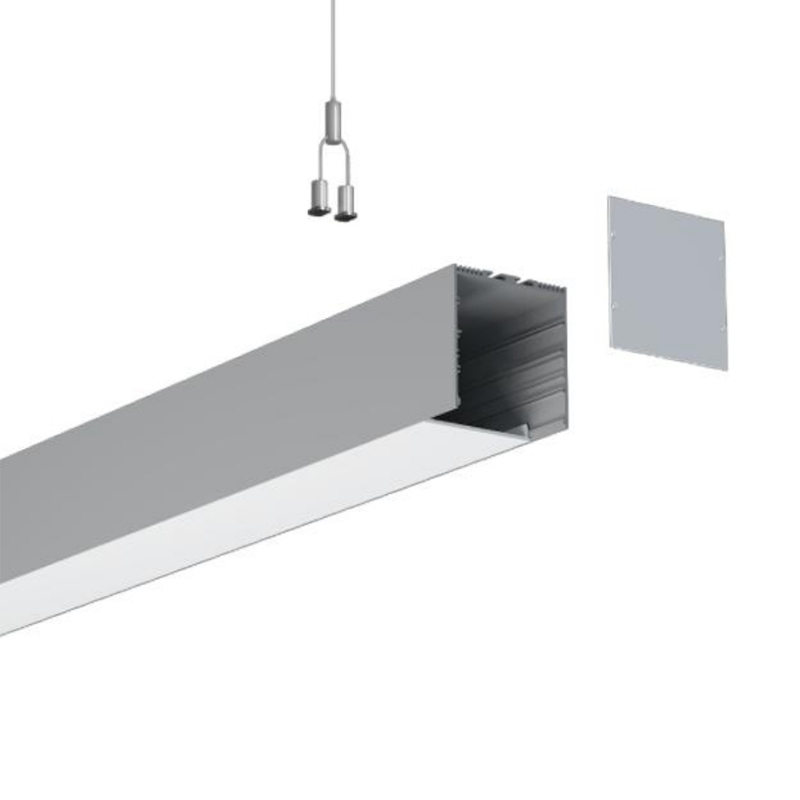 Abgehängtes LED-Lichtleistenprofil aus Aluminium – Innenbreite 72 mm (2.83 Zoll)