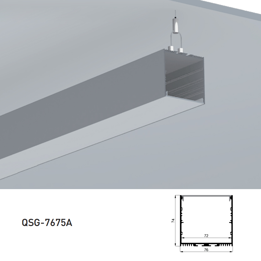 Závěsný hliníkový LED pásek s LED páskem - vnitřní šířka 72 mm (2.83 palce) Závěsný hliníkový LED pásek s LED páskem - vnitřní šířka 72 mm (2.83 palce)