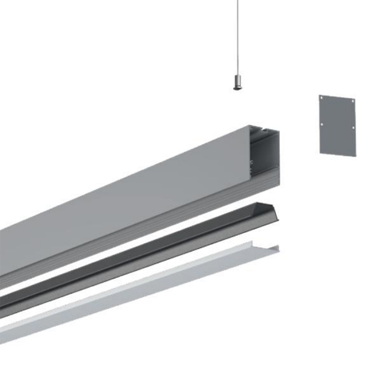 Hliníkový závěsný kanál LED difuzoru pro 28mm čtyřřadý LED pásek