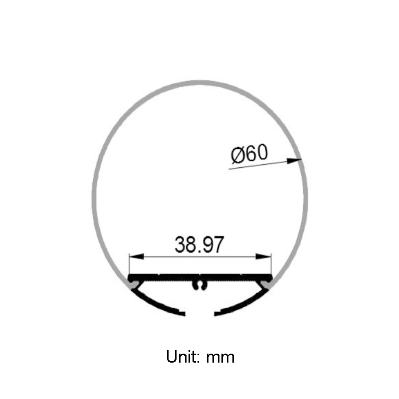 Abgehängter runder LED-Aluminiumkanal für 32 mm 5050 dreireihige LED-Beleuchtungsstreifen Abgehängter runder LED-Aluminiumkanal für 32 mm 5050 dreireihige LED-Beleuchtungsstreifen