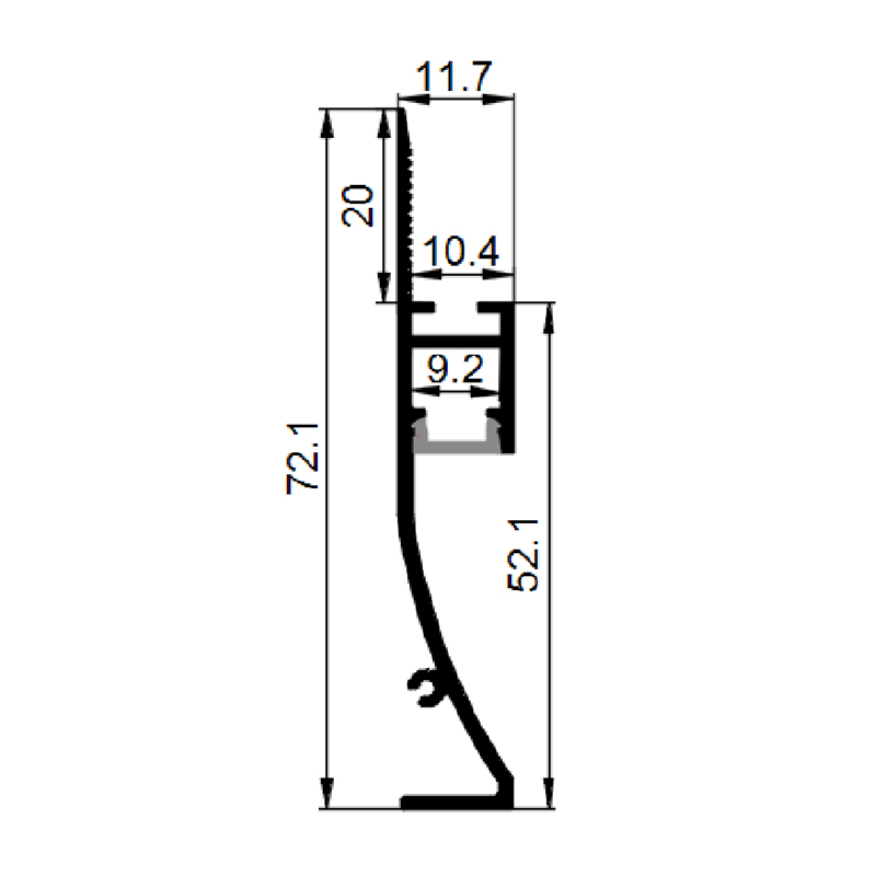 Tile Wall LED Baseboard Profile