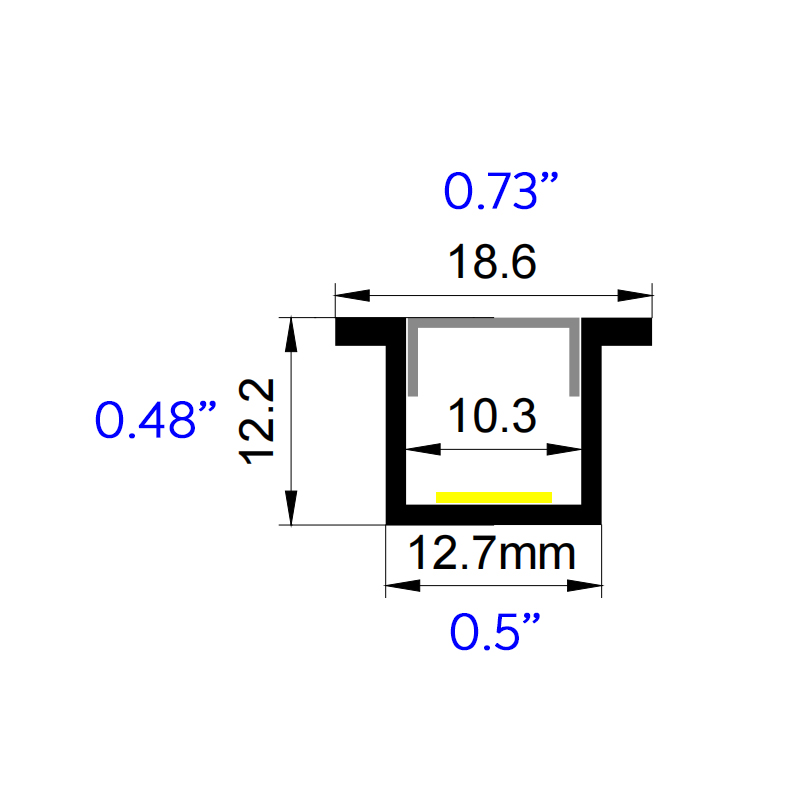 UD Series 1212 Malý zakřivený LED profil s přírubou - pro 10mm LED pásek UD Series 1212 Malý zakřivený LED profil s přírubou - pro 10mm LED pásek