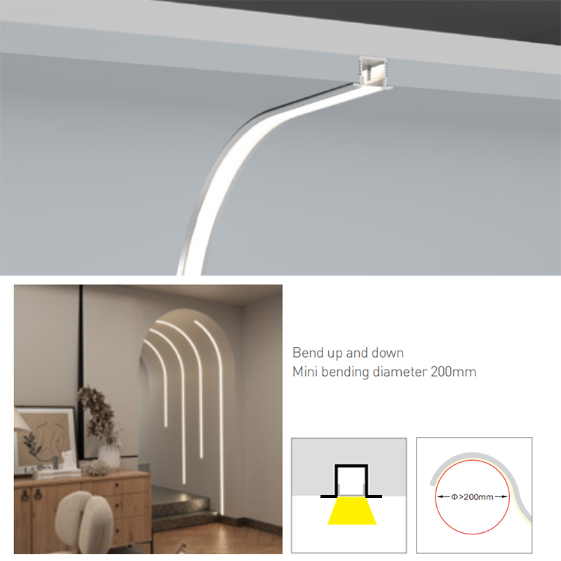 UD Series 1212 Small Flanged Curved LED Profile