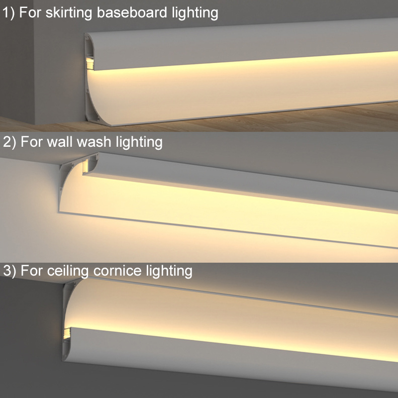 Versatile Aluminum LED Cornice Moulding For 8mm Strip Lights