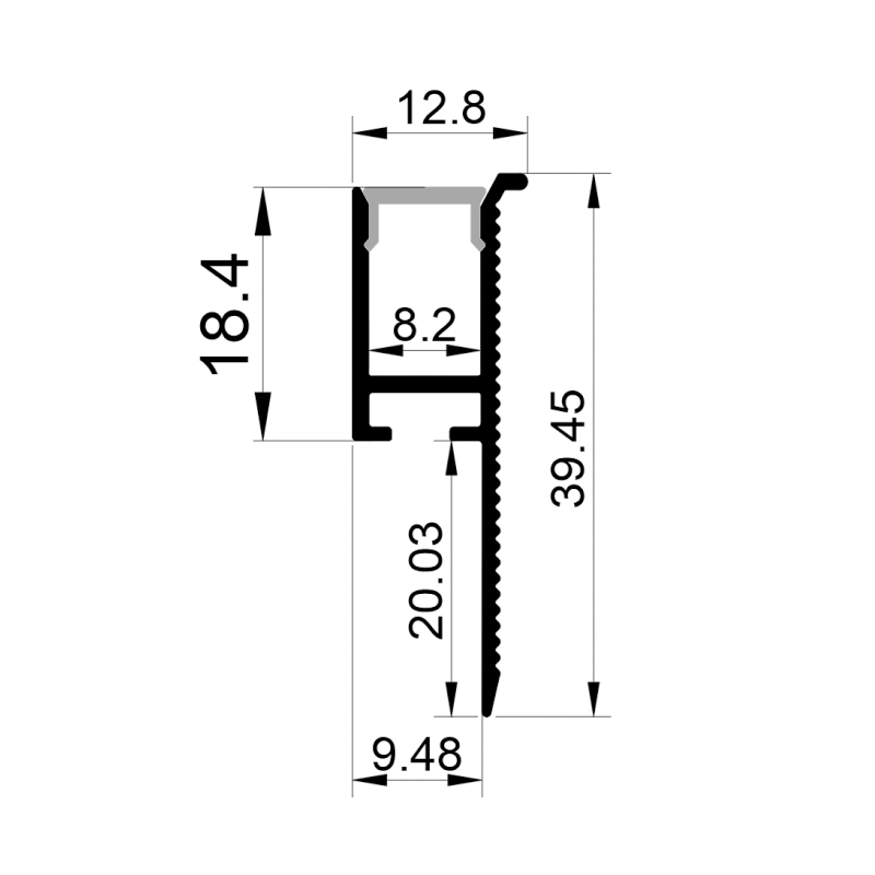 Pás zapuštěný v pase Profil LED pásku pro 8mm pásku Pás zapuštěný v pase Profil LED pásku pro 8mm pásku