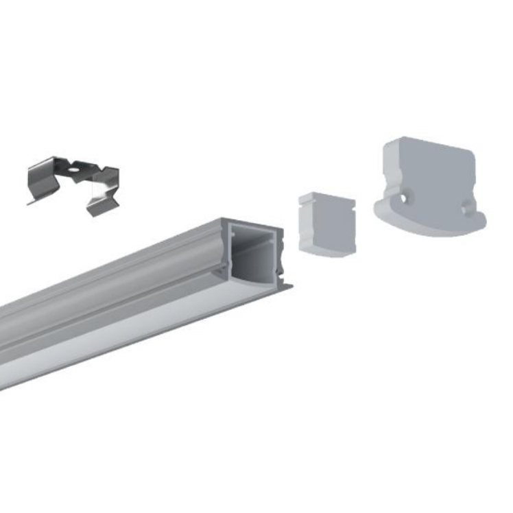 Vodotěsný hliníkový LED světelný difuzní kanál pro 12mm LED páskové osvětlení Vodotěsný hliníkový LED světelný difuzní kanál pro 12mm LED páskové osvětlení