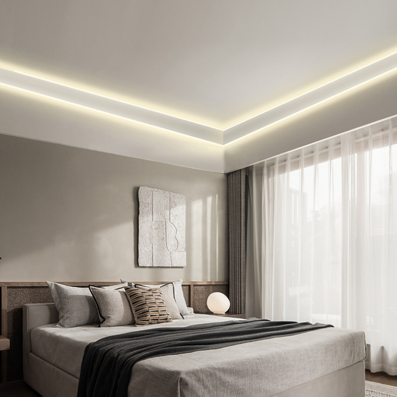 Weiße moderne Decken-Eck-LED-Kronenform für 8mm Doppel-Lichtschlauch Weiße moderne Decken-Eck-LED-Kronenform für 8mm Doppel-Lichtschlauch