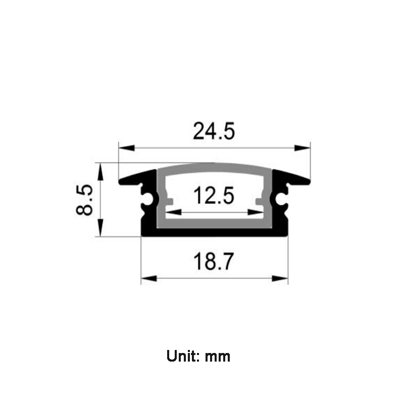 Wasserdichtes Aluminium-LED-Profil für 12-mm-LED-Streifen Wasserdichtes Aluminium-LED-Profil für 12-mm-LED-Streifen
