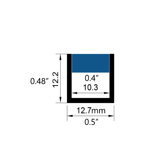 12.7 mm * 12.2 mm biegsamer LED-Streifenkanal für 5 mm flexible LED-Streifenlichter 12.7 mm * 12.2 mm biegsamer LED-Streifenkanal für 5 mm flexible LED-Streifenlichter
