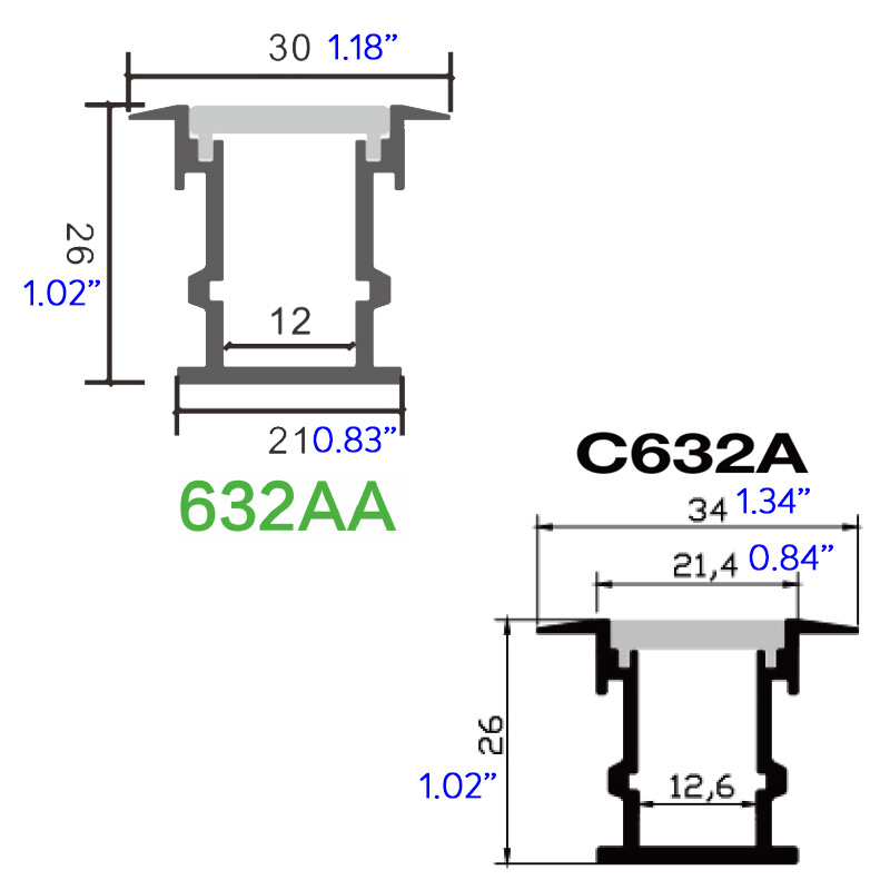 Exterior In Ground Recessed Path Lights LED Channel Flanged