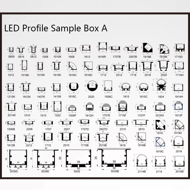 led aluminum profile channel sample box A model